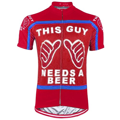 Herren Radtrikot Grafik Gemustert Buchstaben Zahlen Kurzarm Fahhrad Trikot Oberteil mit 3 Gesäßtaschen Mountainbike MTB Straßenradsport Schnelltrocknend Weich Reflektierende Streifen Rückentasche Image