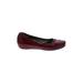 Ecco Flats: Ballet Wedge Casual Burgundy Print Shoes - Women's Size 40 - Round Toe