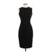 Calvin Klein Casual Dress - Sheath High Neck Sleeveless: Black Print Dresses - Women's Size 2