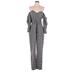 Guess Jumpsuit Off The Shoulder 3/4 sleeves: Gray Jumpsuits - Women's Size 8