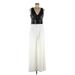 Alexia Admor Jumpsuit V-Neck Sleeveless: Ivory Solid Jumpsuits - Women's Size 6