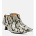 Snake-effect Faux Leather Ankle Boots