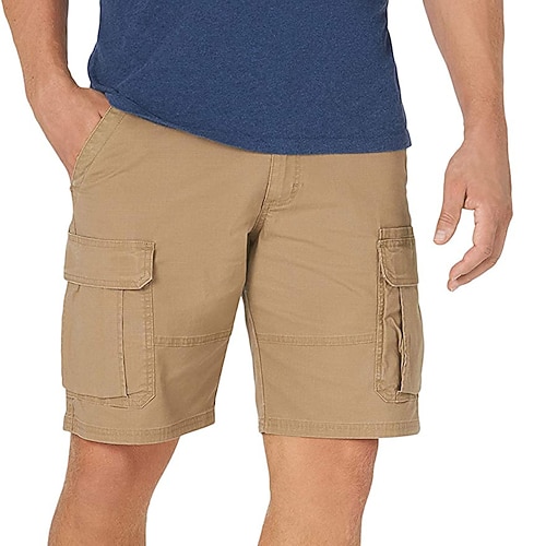 Herren Cargo Shorts Kurze Hosen Shorts Kurze Hosen Lässige Shorts Kurze Hose für Wanderer Multi Pocket Glatt Komfort tragbar Knielänge Outdoor Täglich Festtage Strassenmode Stilvoll Schwarz Gelb Image
