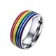 sechsfarbiger Regenbogenring Homosexuell LGBT Homosexuell Ring / trendige Männer Titanstahl Persönlichkeitsring