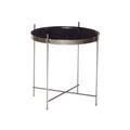 Table d'appoint en verre et fer noir