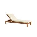 Transat d'extérieur en bois d'iroko avec coussin déhoussable