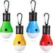 MSHUN 4 Pack LED Camping Lantern Portable Camp Light Bulb with Clip Hook Battery Powered Camping Lights Camp Tent Lights Lamp for Camping Hiking Backpacking Fishing Emergency Light 3 Lighting Modes