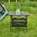 Direct Wicker 1-piece Outdoor Folding Table Aluminum Square Table with Carrying Bag for Indoor and Outdoor Camping