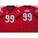 Mens Georgia Red #99 Davis College Football Jersey