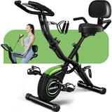 Folding Exercise Bike 4 in 1 Stationary Bike 16-Level Magnetic Resistance Cycling Bicycle Upright Indoor Cycling Bike for Home Workout 330LB Capacity