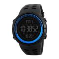 Men s Big face Digital Sports Watch Military Watch Running waterproof alarm stopwatch Timing Sports LED Black and blue