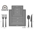 OCCASIONS 360 Pcs set (60 guest) Wedding Disposable Plastic Plate and Silverware Combo 10.5 + 6.5 + Silverware (Double Fork) (Square White Silver Silverware)