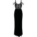 Beaded Velvet Maxi Dress - Black - Elisabetta Franchi Dresses
