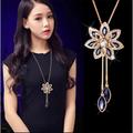 Korean Version Of Autumn And Winter Crystal Sweater Chain Necklace Wholesale High-end Women's Long Chain Versatile Tassel Pearl Pendant With Accessories