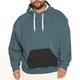 Men's Plus Size Hoodie Big and Tall Color Block Hooded Long Sleeve Spring Fall Basic Designer Plus Size Casual Daily Sports Tops