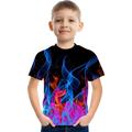 Kids Boys' 3D Vertigo T shirt Tee Short Sleeve Rainbow Optical Illusion Color Block 3D Print Blue Purple Black Children Tops Summer Basic Streetwear Sports