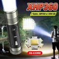 S187 LED Flashlight Rechargeable 26650 Type C 2A XHP360 2500lm Torch with Power Indicator and Power Output Interface