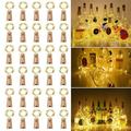 Ledander 5/10/20pcs Wine Bottle Lights with Cork Warm White 2M 20 lights String Lights Decorative Fairy Lights Cork Lights With Bottle Lights