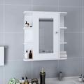 Armadietto a Specchio Bagno Specchio Armadietto Mobile bagno Bianco 66x17x63 cm in mdf -94783