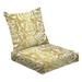 2-Piece Deep Seating Cushion Set white rose pattern gold Outdoor Chair Solid Rectangle Patio Cushion Set