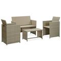 Irfora parcel FurniturePatio 4 Piece Patio Poly Rattan Piece Patio Set Patio Furniture Patio Conversation Patio Set With Set With CushionsSofa Balcony Camerina Shcushan Ciadaz