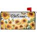 Welcome Spring Summer Mailbox Covers Magnetic Standard Size 21 x 18 Inchs Sunflower Butterfly Plaid Wooden Print Holiday Decorations Mail Wraps Post Letter Box Cover for Home Garden Outdoor Decor