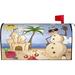 Magnetic Mailbox Cover Funny Snowman with Sunglasses Post Box Cover Wrap Ocean Tropic Beach Cartoon Painting Decoration Garden Outdoor Standard Size 21 x 18 in