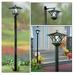 TUTUnaumb Outdoor Solar Lamp Post Lights Post LED Lights Outdoor Decorative Pole Lamp Vintage or Patio Garden Backyard Front/Back Door Solar Floor Lamps Outdoor Lights-Black