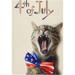 GZHJMY Garden Flag Double Sided 4th of July Tabby Cat Roaring Fade Resistant Burlap Seasonal Flags 12x18 Inch Yard Flag for Outside Lawn Patio Porch House Decor Yard Flags