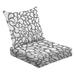 2-Piece Deep Seating Cushion Set Splash pattern retro seamless pattern drop Stylized bloom petals Outdoor Chair Solid Rectangle Patio Cushion Set