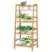 YOSITiuu 4-Tier Ladder Shelf Bamboo Plant Stand Rack Freestanding Bookshelf Multifunctional Storage Shelves Flower Stand Rack Holder for Garden Balcony Living Room Bedroom (Natural)