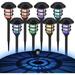 Syaorte 8 Pack Solar Pathway Lights Outdoor Color Changing Solar Path Lights Waterproof Solar Garden Lights LED Solar Powered Stake Lights for Landscape Garden Patio Lawn and Walkway