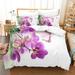 Purple Flower Duvet Cover Set Double Bed 200x200 Thin Floral Bedding Set 3PCS 2PCS with Pillowcase Single Quilt Cover 220x240