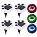 4Pack Paw Print Solar Lights Color Changing Solar Paw Print Lights Outdoor Waterproof Dog Paw Solar Ground Lights Garden Lawn Landscape Path Lights Dog Print Cat Bear Paw Animal Footprint Yard Lights