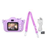 Kids Camera Dual Camera 2.0in IPS Screen 1080P Video Camera Toy with 32G Memory Card Purple