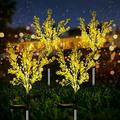 Neporal Garden Solar Lights Outdoor Waterproof IP65 4 Pack Dusk to Dawn Golden Solar Flowers Solar Garden Lights Outdoor for Garden Decor Outdoor Decor Solar Flower Lights