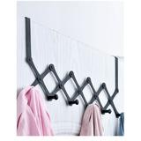 Over The Door Hook Hanger Casewin Heavy-Duty Organizer for Coat Towel Bag Robe - 6 Hooks Aluminum Brush Finish Black
