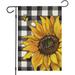 Summer Sunflower Gard Flag 12x18 Inch Double Sided Sunflower Bee with Polka Dots Black Small Yard Flags for Outdoor Seasonal ration for Spring Farmhouse Holiday Outside