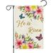 Easter Gard Flag 12x18 Double Sided Burlap Small He Is Ris Floral Easter Flags Sign Welcome Spring Flowers Butterfly Outdoor