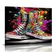 Nawypu Graffiti Canvas Wall Art - Banksy Canvas Wall Art Cool Framed Posters for Guys Bedroom Decor Graffiti Couple Sneakers Pictures Pop Street Art For Men s Room Man Cave Wall Decor