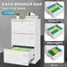 FOAUUH Filing Cabinet Lateral File Cabinet 3 Drawer White Filing Cabinets with Lock Locking Metal File Cabinets Three Drawer Office Cabinet for Legal/Letter/A4/F4 Home Offic