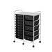 Storage Drawer Carts 15-Drawer Organizer with 6 Castors for Files Arrangement Multipurpose Rolling Utility Cart for Garage Black