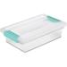 U-SHARE Small Clear Plastic Storage File Clip Organizer Tote Container Bin Box w/Latching Lid for Home & Office Organization and Storage