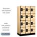 Salsbury 12 in. x 5 ft. x 18 in. 3 Wide Four Tier Designer Wood Locker - Maple