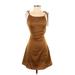 Urban Outfitters Casual Dress - Mini Scoop Neck Sleeveless: Brown Solid Dresses - Women's Size X-Small