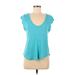 Express Short Sleeve T-Shirt: Teal Tops - Women's Size Medium