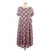 Lularoe Casual Dress - Midi: Purple Floral Motif Dresses - Women's Size Large