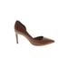 Tory Burch Heels: Slip On Stilleto Cocktail Brown Solid Shoes - Women's Size 7 - Pointed Toe