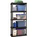 GEROBOOM Oskar 5 Tier Plastic Garage Shelving Unit Rack and Shelves - Ideal for Shed and Organizer - Perfect for Garage and Shelving Solutions Black