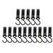 15Pcs Leather S Hooks High Strength Multifunctional Portable S Hangers for Outdoor Camping Black